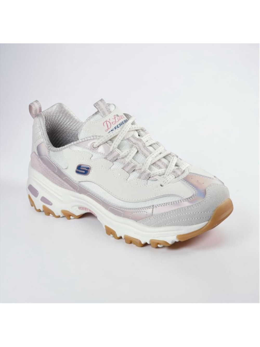 Skechers Chunky Sneakers, Women's size 7.5 Light Pink D'Lites Air Cooled Memory